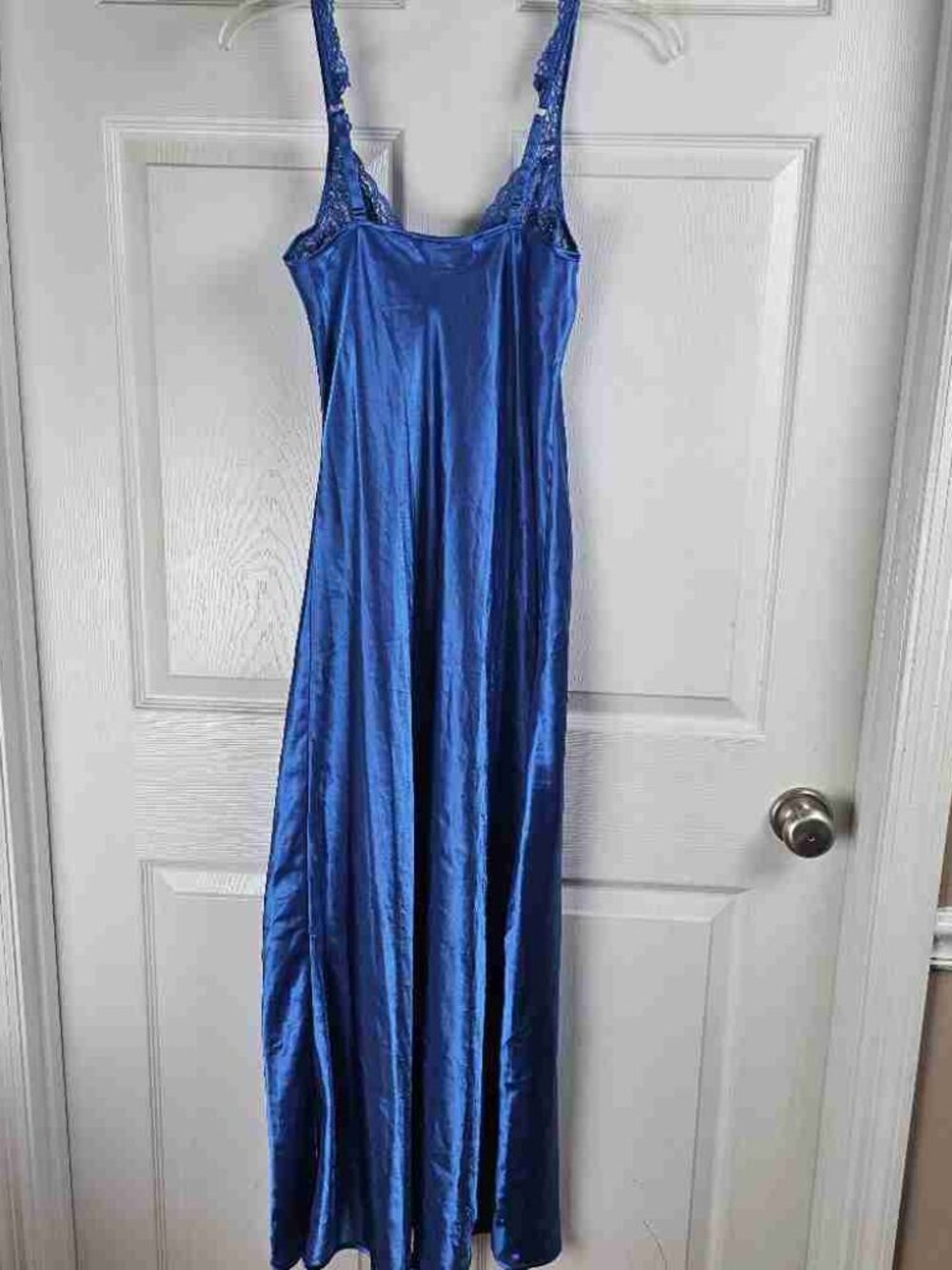 Vintage Gold Label Slip Dress Small Blue Nightie Wedding Sexy - Picture 3 of 3